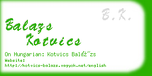 balazs kotvics business card